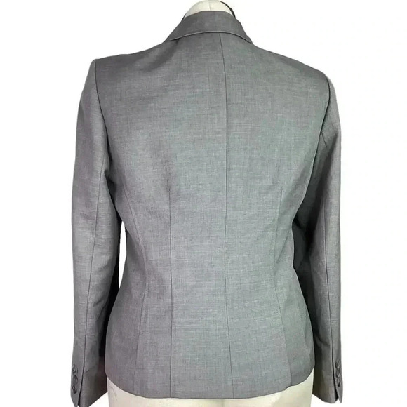 Kasper Women 14 2 Button Suit Jacket Blazer Gray Long Sleeves Pockets Office - Picture 5 of 7